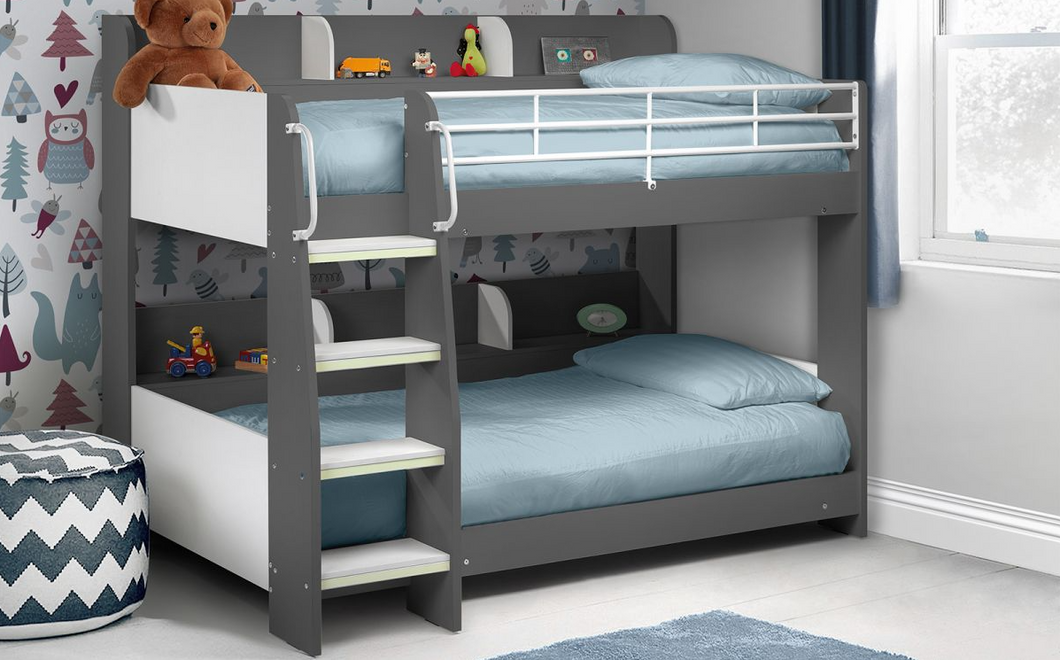 Domino Bunk Bed - Charcoal and White