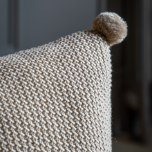 Load image into Gallery viewer, Moss Stitch Pom Pom Cushion - Natural *IN STOCK*
