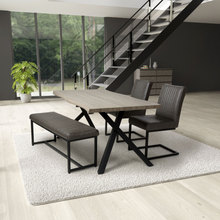 Load image into Gallery viewer, Archer Dining Chair Collection - Grey Leather Effect
