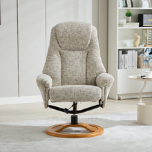 Load image into Gallery viewer, Aruba Swivel Recliner &amp; Footstool - Frost
