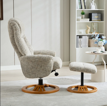 Load image into Gallery viewer, Aruba Swivel Recliner &amp; Footstool - Frost
