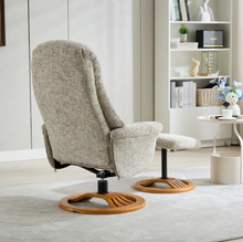 Load image into Gallery viewer, Aruba Swivel Recliner &amp; Footstool - Frost
