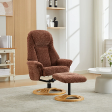 Load image into Gallery viewer, Aruba Swivel Recliner &amp; Footstool - Copperblush
