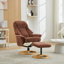 Load image into Gallery viewer, Aruba Swivel Recliner &amp; Footstool - Copperblush
