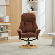 Load image into Gallery viewer, Aruba Swivel Recliner &amp; Footstool - Copperblush
