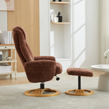 Load image into Gallery viewer, Aruba Swivel Recliner &amp; Footstool - Copperblush
