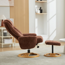 Load image into Gallery viewer, Aruba Swivel Recliner &amp; Footstool - Copperblush
