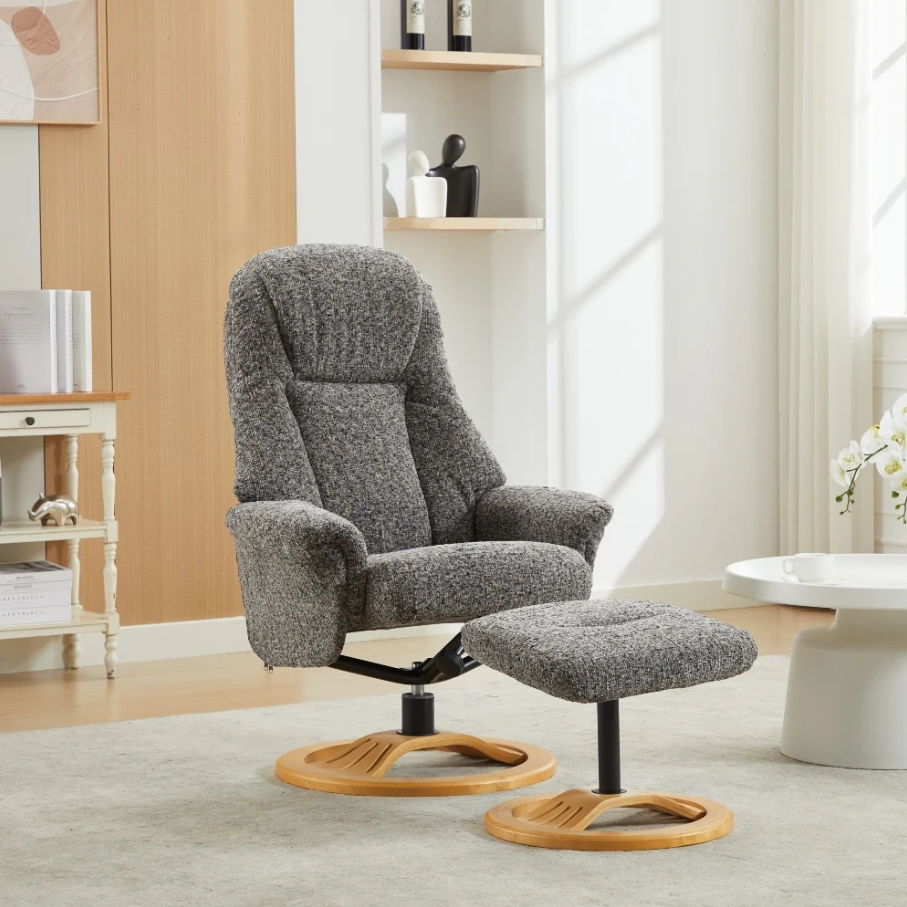Aruba Swivel Recliner & Footstool - Muscari
