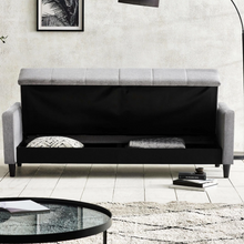 Load image into Gallery viewer, Alfie 3 Seater Storage Sofabed - Grey Linen

