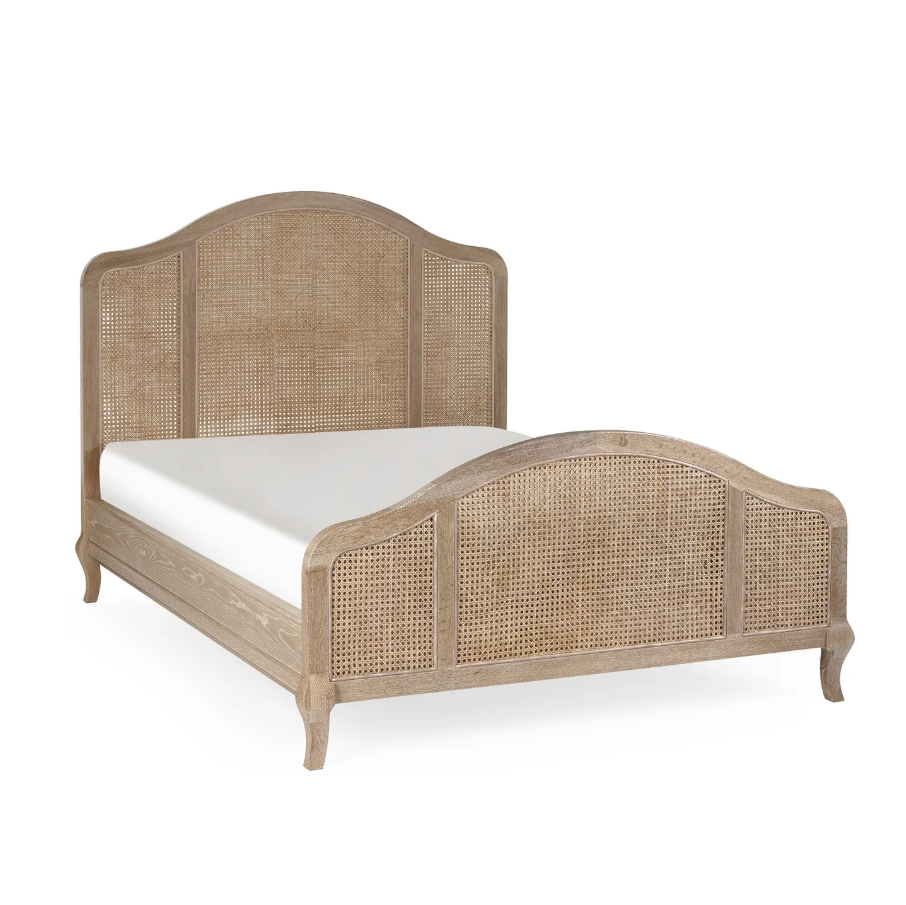 Fleur Rattan Bed - Light Oak