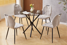 Load image into Gallery viewer, Orrin Round Glass Dining Table - Black
