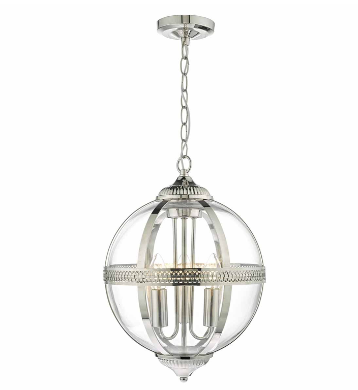 Vanessa Pendant Lighting Collection - Polished Chrome/Glass