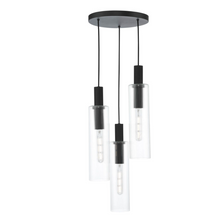 Load image into Gallery viewer, Ruben Lighting Collection - Satin Black and Ribbed Glass
