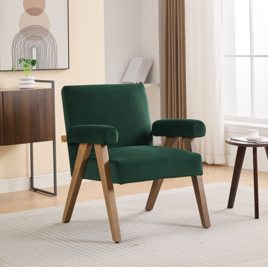 Leoni Accent Chair - Bottle Green Velvet