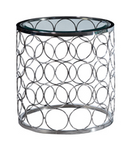 Load image into Gallery viewer, Lauren Occasional Tables - Chrome/Clear Glass
