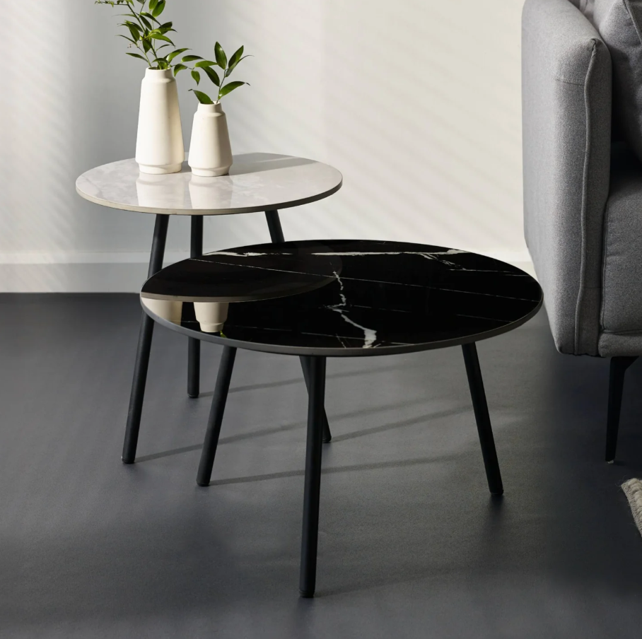 Casper Nest of Tables - Grey/Black