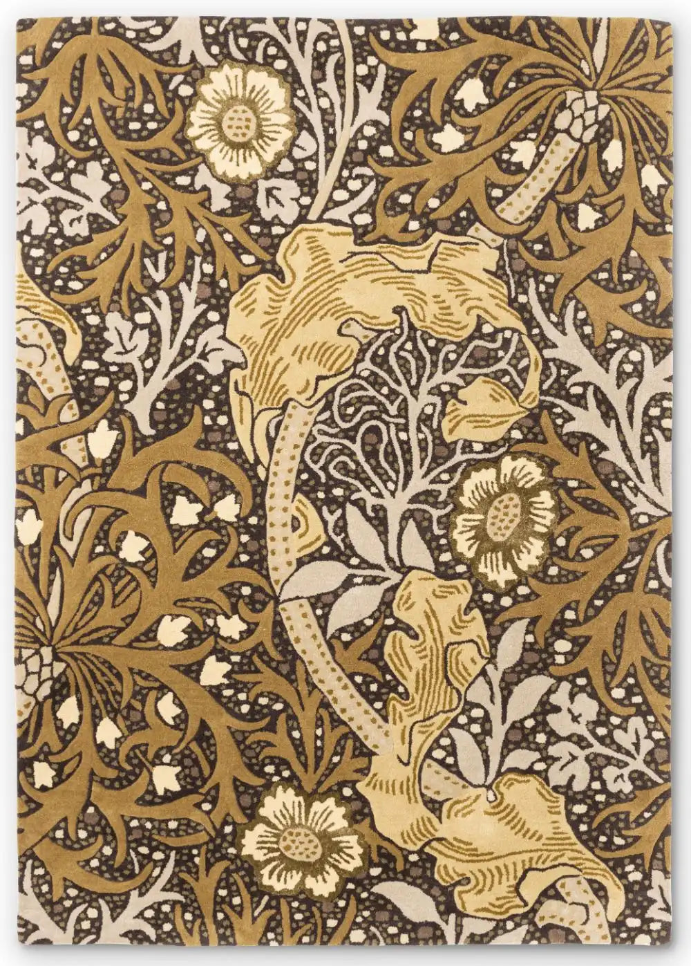 Morris & Co. Rugs - Seaweed Charcoal Mustard