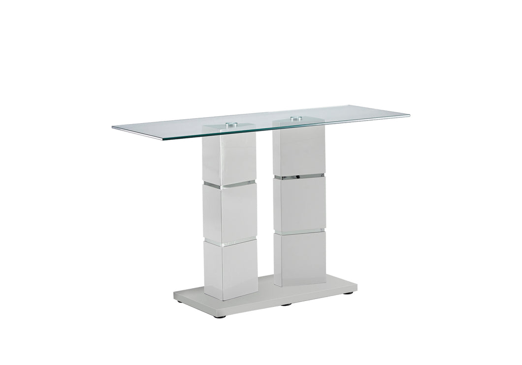 Village Occasional Tables - Grey High Gloss/Clear Glass