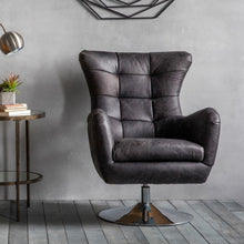 Load image into Gallery viewer, Bristol Swivel Chair - Antique Ebony
