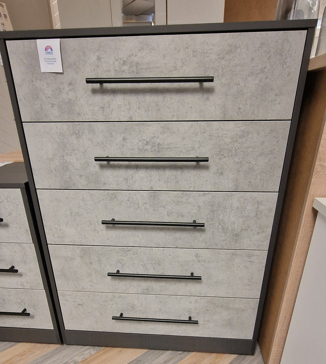 *CLEARANCE* Tuscany Graphite/Charcoal 5 Drawer Chest