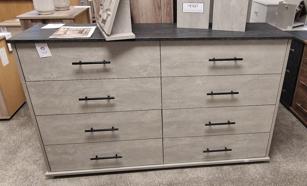 *CLEARANCE* Heart 8 Drawer Multi Chest - Concrete/Charcoal