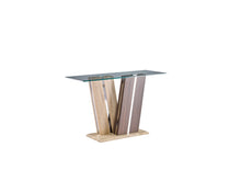 Load image into Gallery viewer, Crafty Occasional Tables - Two Tone Wood and Clear Glass
