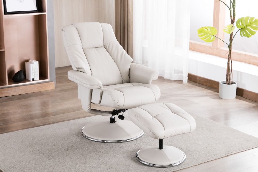 Denver Swivel Recliner - Mushroom Leather