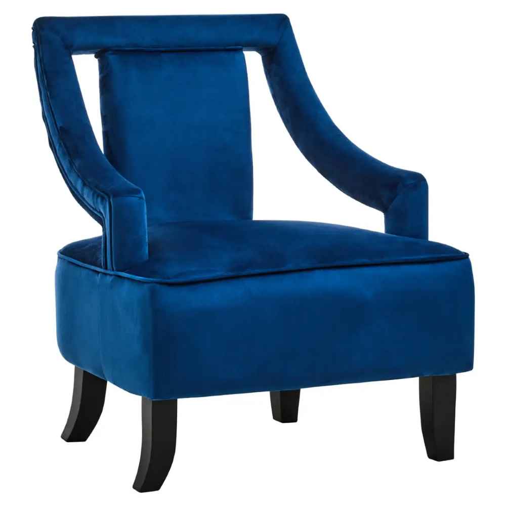 Faye Velvet Armchair - Midnight Blue