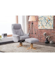 Load image into Gallery viewer, Dubai Swivel Recliner - Lisbon Silver Fabric
