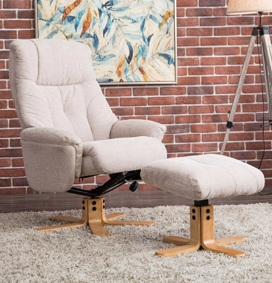Dubai Swivel Recliner - Lisbon Wheat Fabric