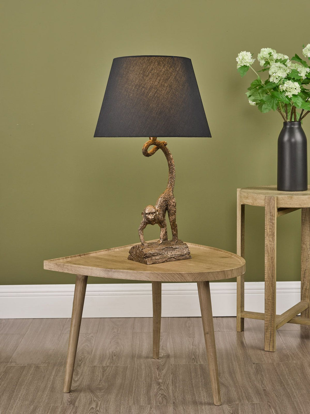 Dwayne Monkey Lamp with Shade - Antique Bronze