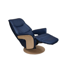 Load image into Gallery viewer, Iowa Electric Swivel Recliner - Navy Leather
