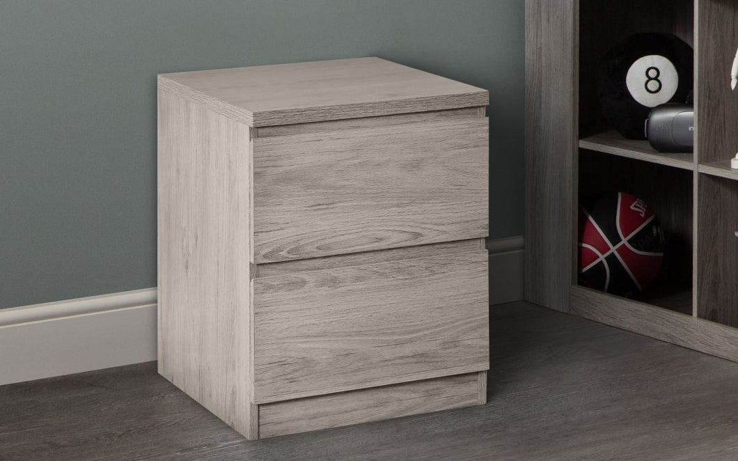 Jupiter 2 Drawer Bedside - Grey Oak