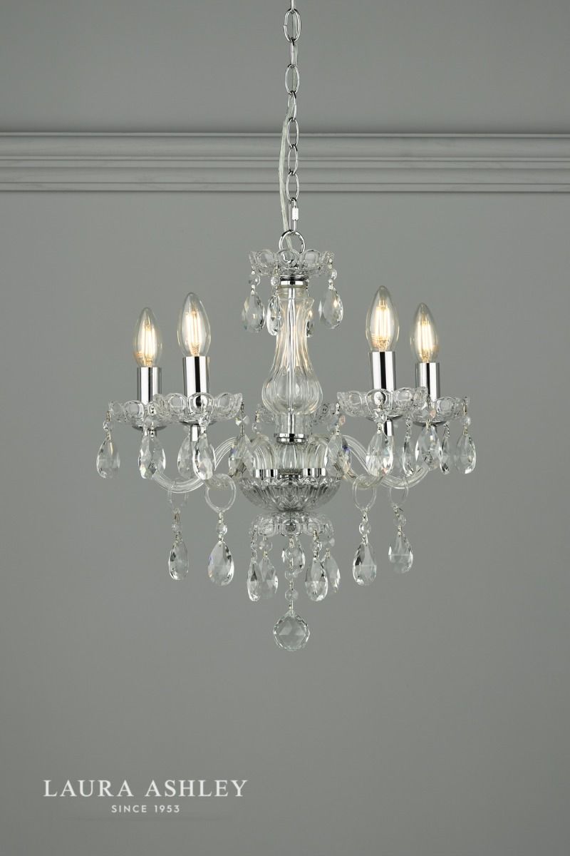 Laura Ashley - Harriet 5 Arm Chandelier - Ribbed Clear