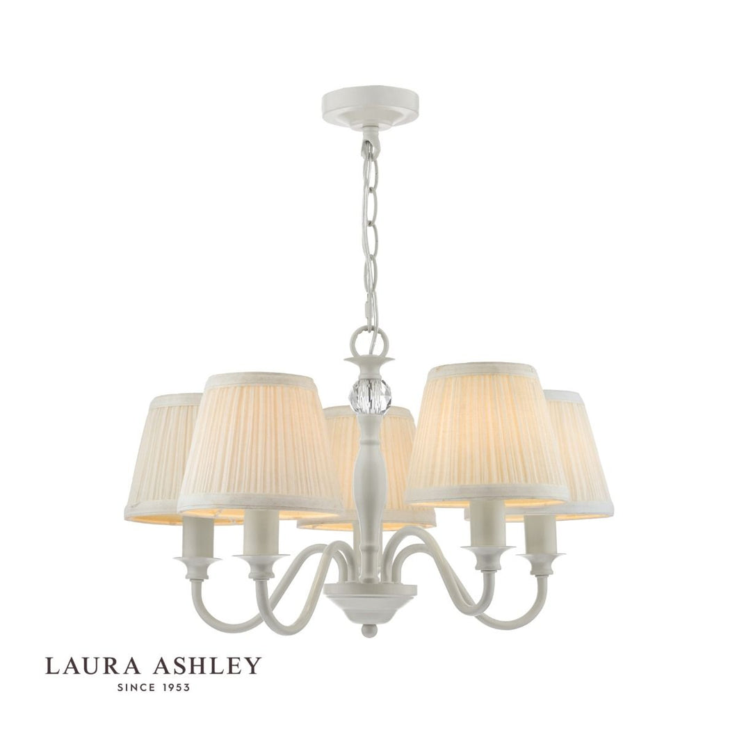 Laura Ashley - Ellis 5 Light Chandelier - Satin Painted Grey