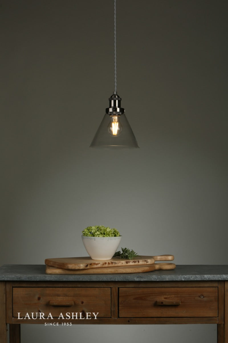 Laura Ashley - 1 Light Pendant - Satin Nickel