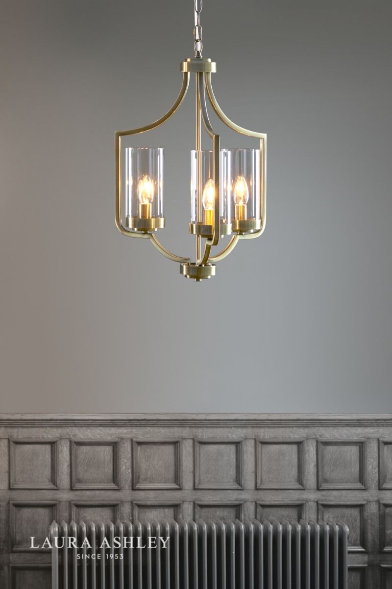 Laura Ashley - Joseph 3 Light Chandelier - Antique Brass