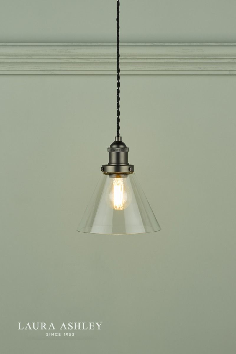 Laura Ashley - 1 Light Pendant - Industrial Nickel