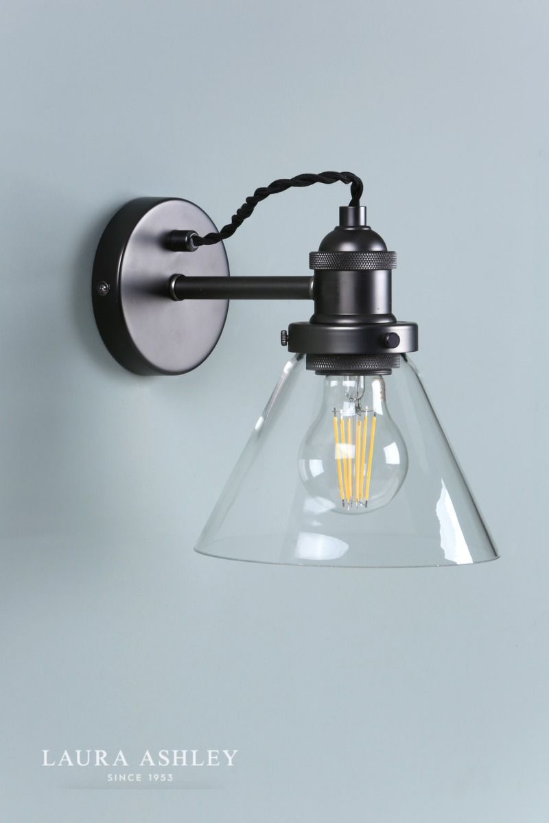 Laura Ashley - Isaac Wall Light - Industrial Nickel