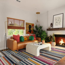 Load image into Gallery viewer, Muse Rug - Multicolour Stripe MU06
