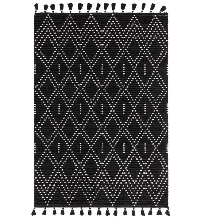 Nepal Rug -  Black Cream Diamond