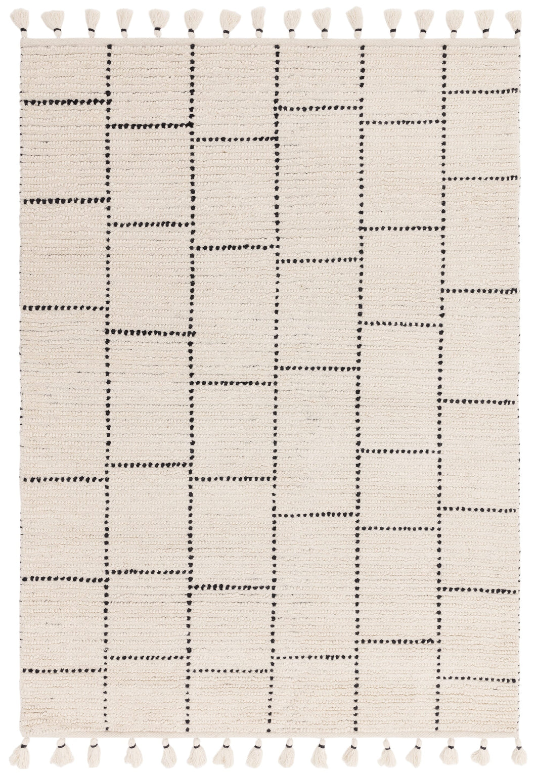Nepal Rug -  Cream Black Tile