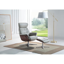 Load image into Gallery viewer, Nordic Swivel Recliner - Pale Grey Leather
