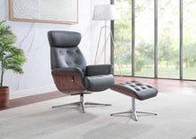 Load image into Gallery viewer, Nordic Swivel Recliner - Navy Leather
