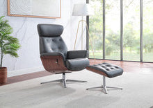 Load image into Gallery viewer, *CLEARANCE* Nordic Swivel Recliner - Navy Leather
