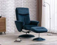 Load image into Gallery viewer, Paddington Swivel Recliner - Deep Sea Fabric
