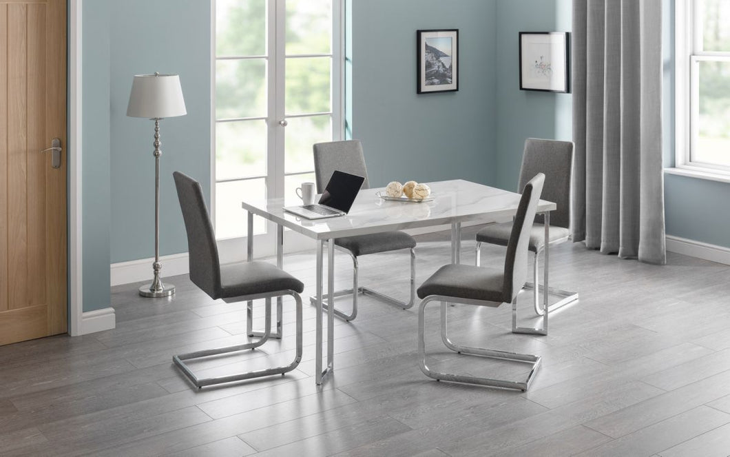 Positano Dining Table - Marble/Chrome