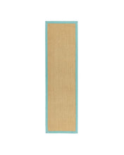 Load image into Gallery viewer, Sisal Rug - Linen/Aqua Border
