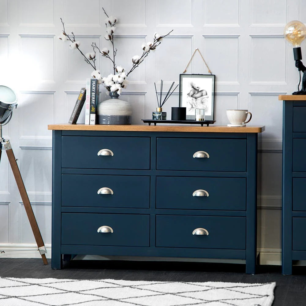 RA Blue Bedroom Collection - 6 Drawer Chest