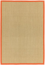 Load image into Gallery viewer, Sisal Rug - Linen/Orange Border
